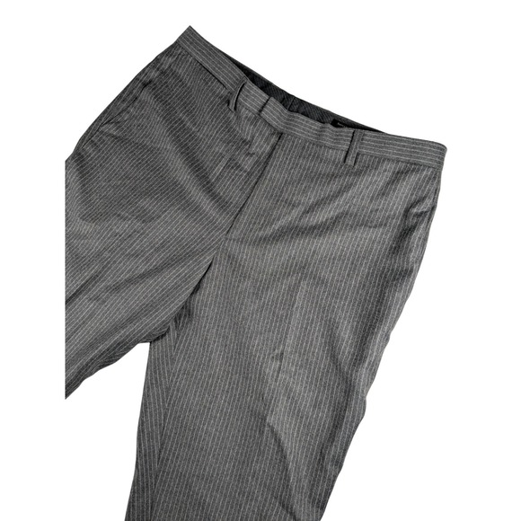 Banana Republic Slim Fit Gray Pinstripe Marzotto Wool Dress Pants Men's 35x32 - Picture 1 of 15